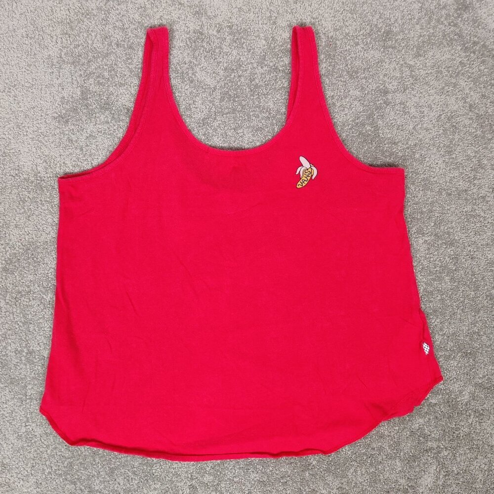 Vans Women's Top Size XL Red Cotton Scoop Neck Summer Lightweight Beach Comfy
